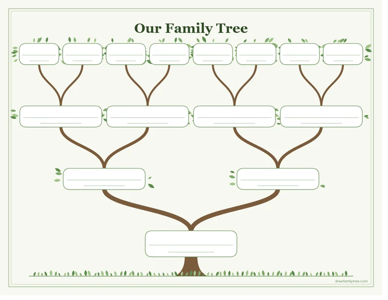 Family tree with branches template preview